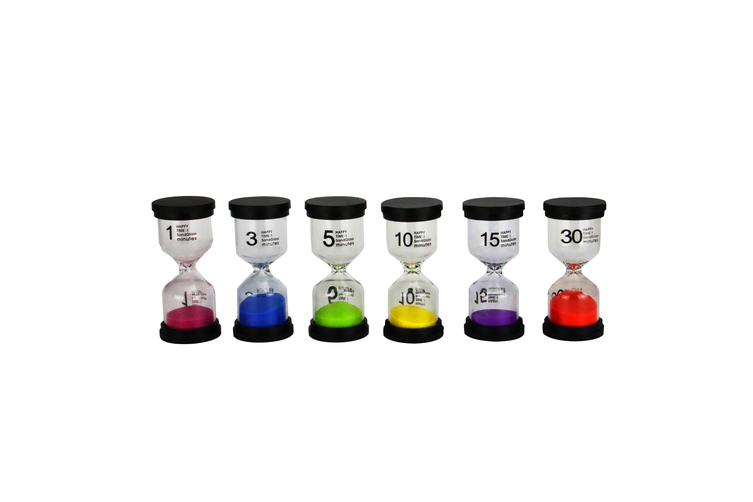 Sand timers Set of 6 Glass Timers