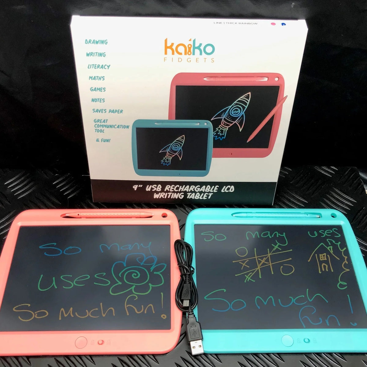 LCD Board in Blue or Pink (9&quot; with USB charging)