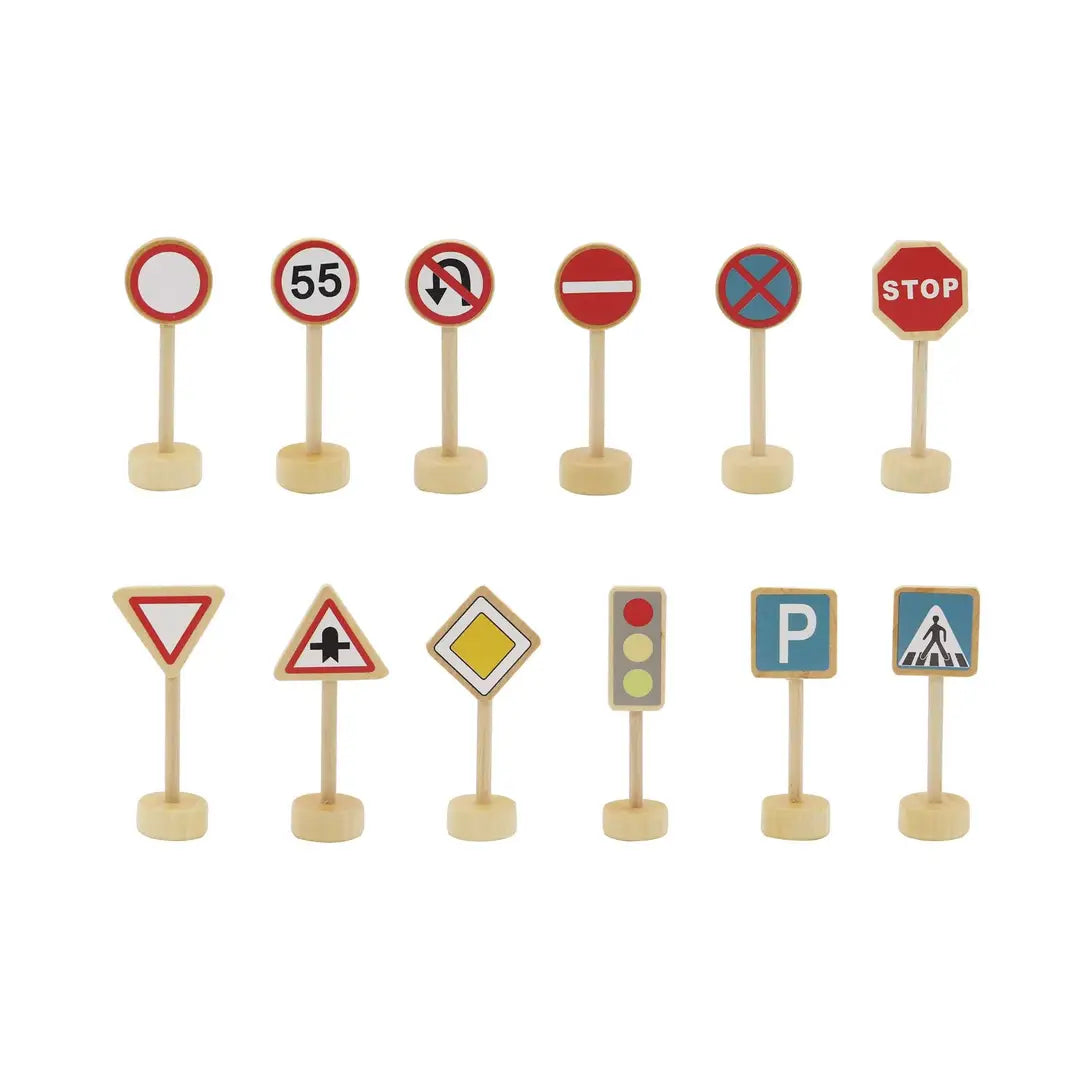 Wooden Traffic Sign Playset