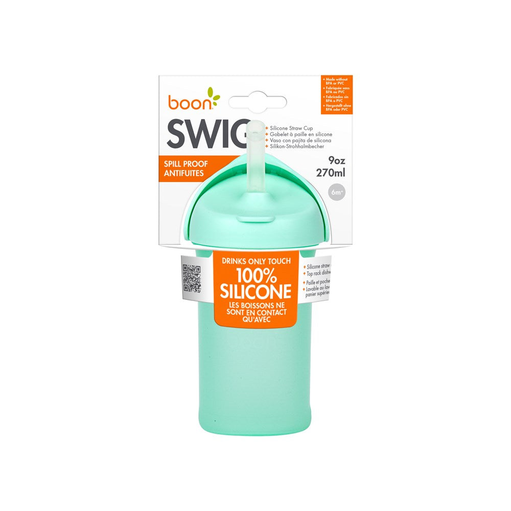 Boon Swig Insulated Silicone Straw Sippy Cup - Flip Top Spill